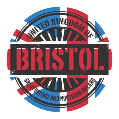 Grunge lastik damgası metinle İngiltere, Bristol