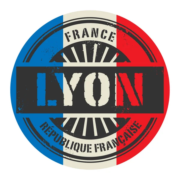 Grunge καουτσούκ σφραγίδα με το κείμενο της Γαλλίας, Λυών — Διανυσματικό Αρχείο