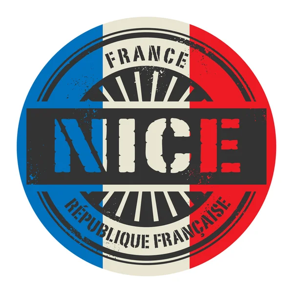 Grunge razítko s textem Francie, Nice — Stockový vektor