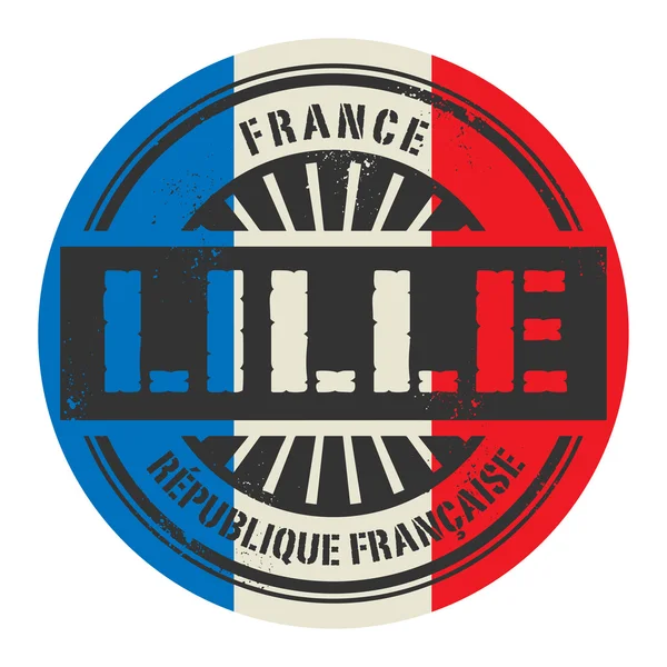 Timbre caoutchouc Grunge avec le texte France, Lille — Image vectorielle