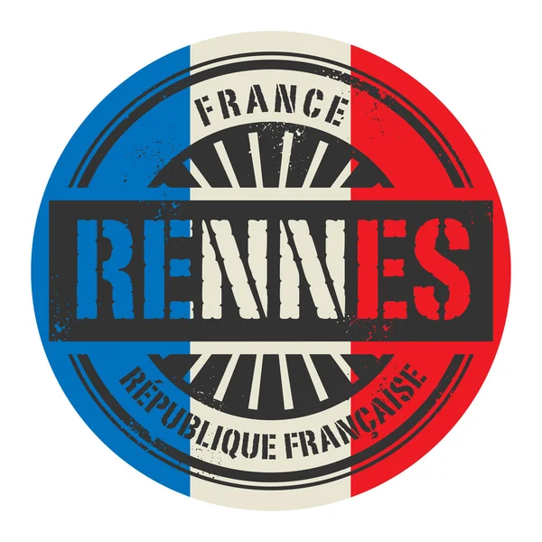 Grunge razítko s textem Francie, Rennes — Stockový vektor