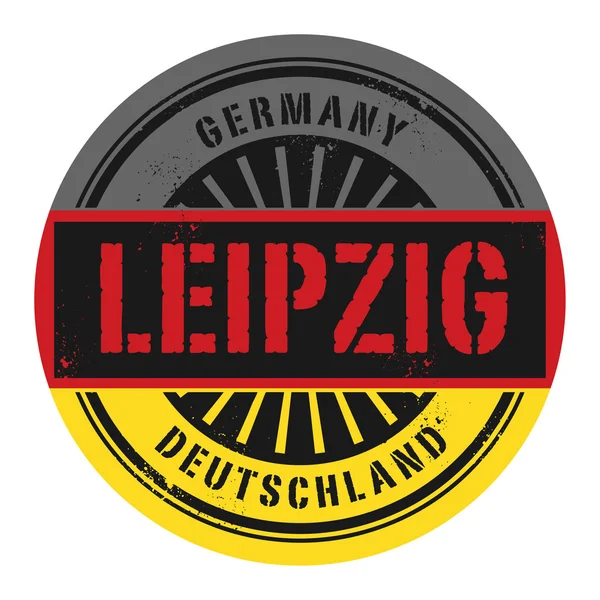Grunge timbro di gomma con il testo Germania, Lipsia — Vettoriale Stock