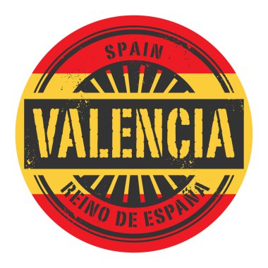 Grunge lastik damgası metinle İspanya, Valencia