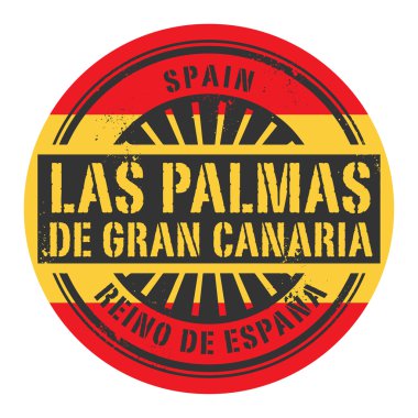 Grunge lastik damgası metinle İspanya, Las Palmas