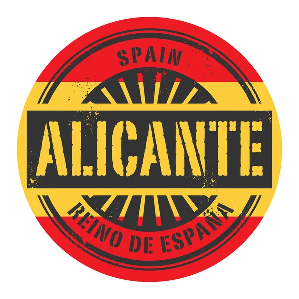 Grunge lastik damgası metinle İspanya, Alicante — Stok Vektör