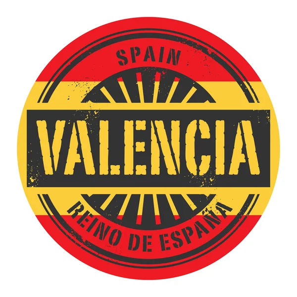 Grunge gumibélyegző szöveggel Spanyolország, Valencia — Stock Vector