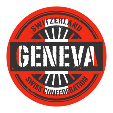Grunge lastik damgası metinle İsviçre, Geneva