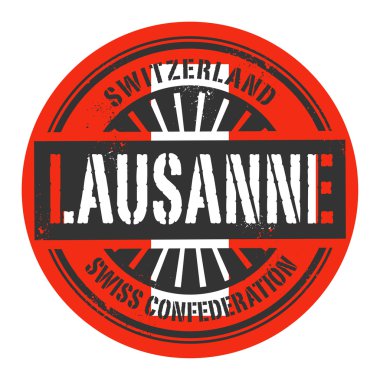 Grunge lastik damgası metinle Ýsviçre, Lausanne