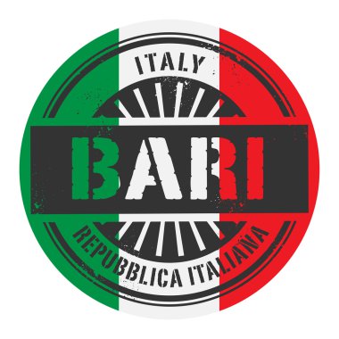 Grunge lastik damgası metinle İtalya, Bari
