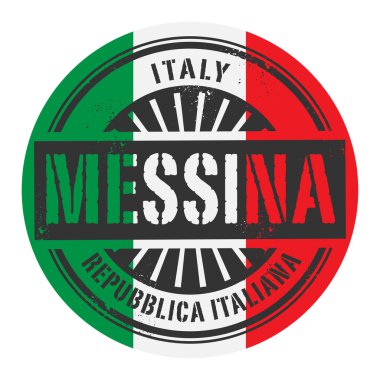 Grunge lastik damgası metinle İtalya, Messina