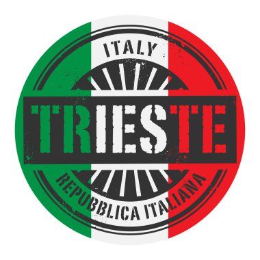 Grunge lastik damgası metinle İtalya, Trieste