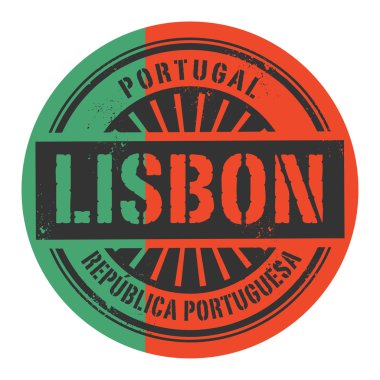Grunge lastik damgası metinle Portekiz, Lizbon
