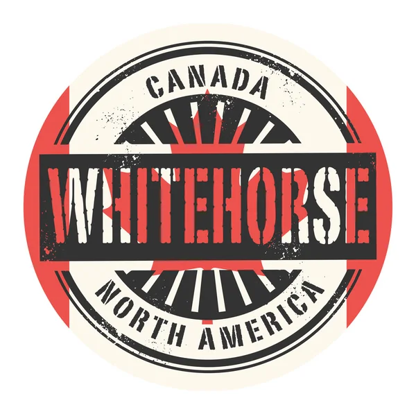 Grunge gumibélyegző szöveggel Kanada, Whitehorse — Stock Vector