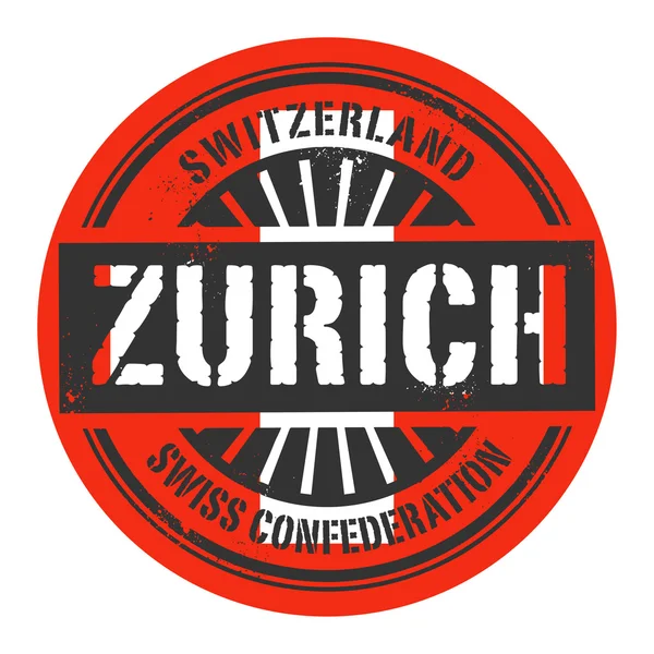 Grunge Rubberstempel met de tekst Zwitserland, Zürich — Stockvector