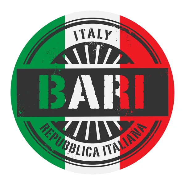 Grunge sello de goma con el texto Italia, Bari — Vector de stock