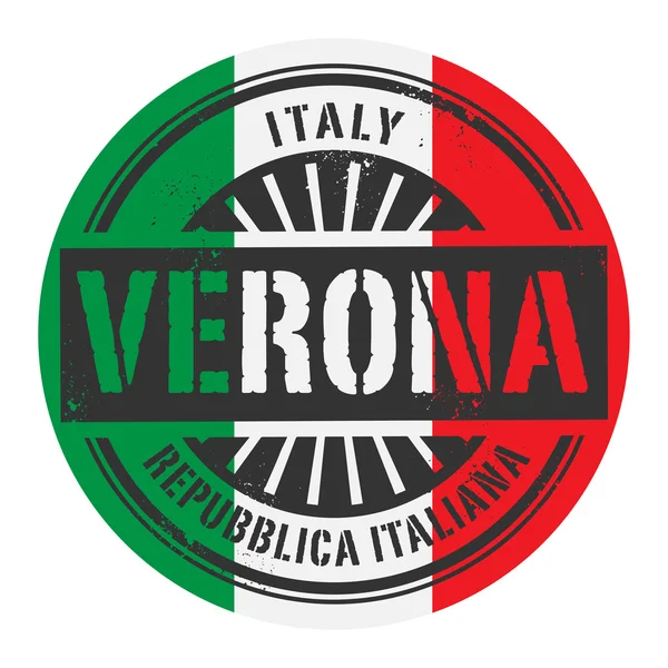 Grunge sello de goma con el texto Italia, Verona — Vector de stock