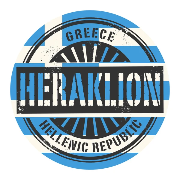 Grunge gummistämpel med texten Grekland, Heraklion — Stock vektor