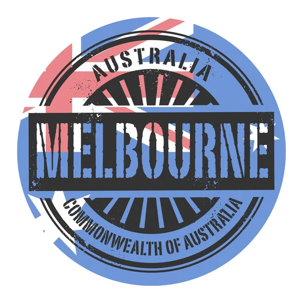 Timbre caoutchouc Grunge avec le texte Australie, Melbourne — Image vectorielle