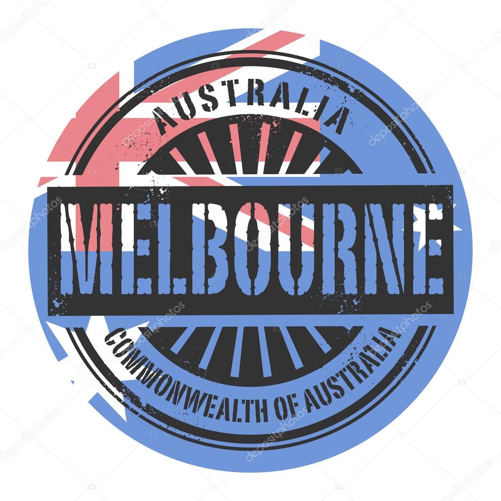 Grunge rubber stamp with the text Australia, Melbourne — Stock Vector