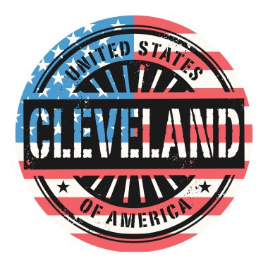 Grunge lastik damga metni Amerika Birleşik Devletleri, Cleve ile