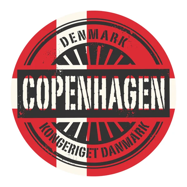 Sello de goma grunge con el texto Dinamarca, Copenhague — Vector de stock