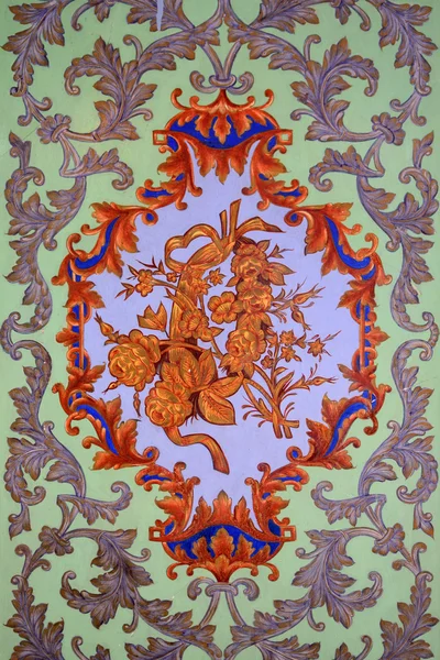 Ściany malowane, orientalne ornamenty — Zdjęcie stockowe
