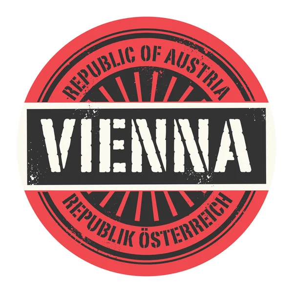 Grunge-Stempel mit dem Text Republik Österreich, Wien — Stockvektor