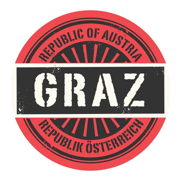 Grunge Rubberstempel met de tekst Republiek Oostenrijk, Graz — Stockvector