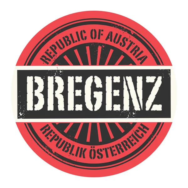 Grunge pieczątka z tekstem Republiki Austrii, Bregenz — Wektor stockowy
