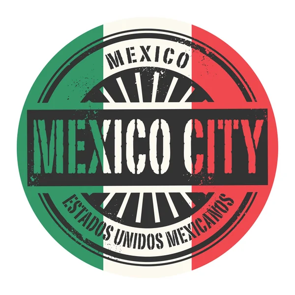 Grunge 橡皮戳文本墨西哥，墨西哥城 — 图库矢量图片