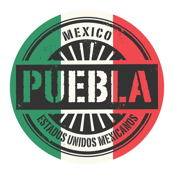 Grunge-Stempel mit dem Text Mexico, puebla — Stockvektor