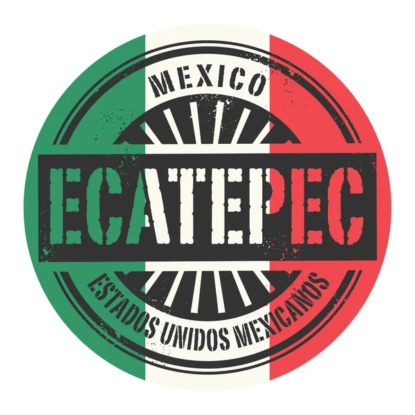 Grunge-Stempel mit dem Text Mexico, ecatepec — Stockvektor
