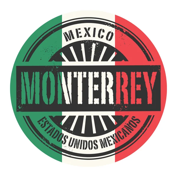 Grunge-Stempel mit dem Text Mexico, Monterrey — Stockvektor