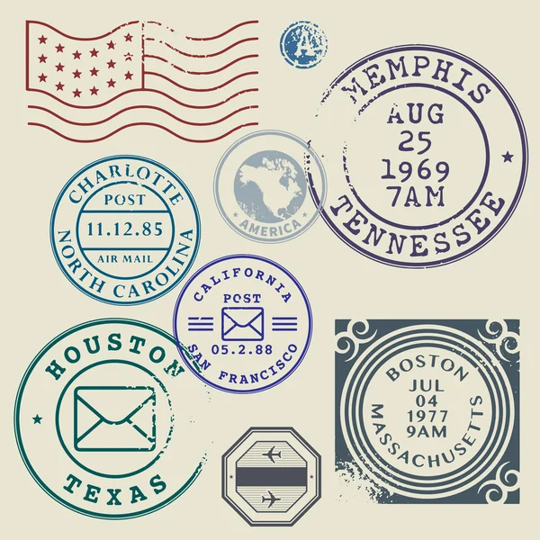 Retro postzegels set — Stockvector