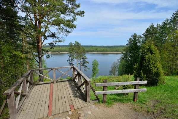 Landskap med sjö i norra Litauen — Stockfoto