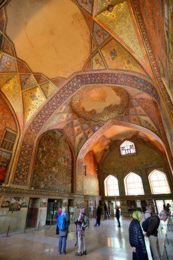 Isfahan, İran'ın Çehel Sotoun sarayın iç