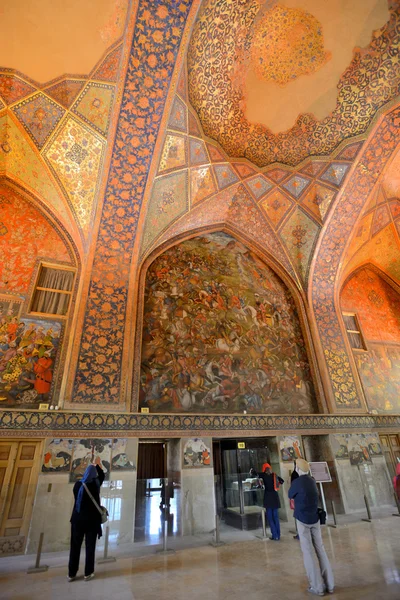 Interior del palacio Chehel Sotoun en Isfahán, Irán — Foto de Stock