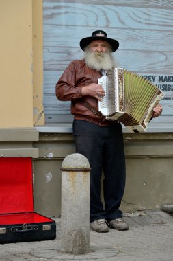Akordeon oynarken müzisyenler