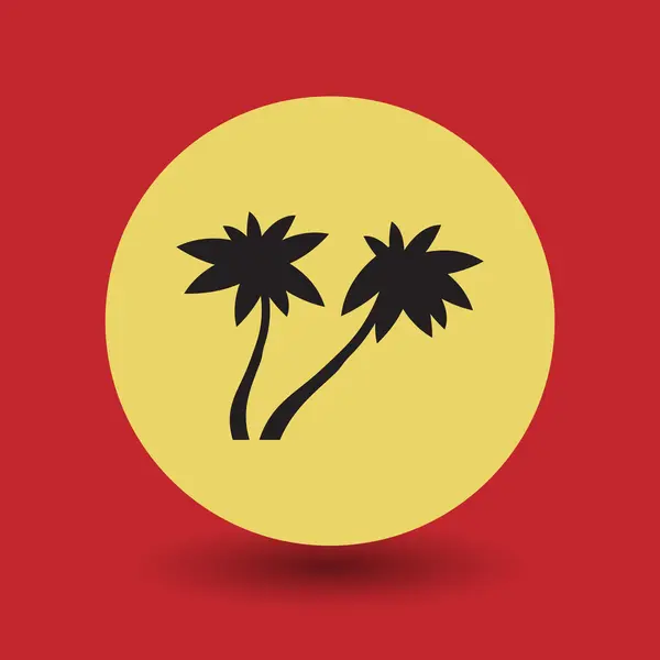 Tropical palm tree symbol — Stock Vector