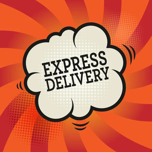 Komische explosie met tekst Express Delivery — Stockvector