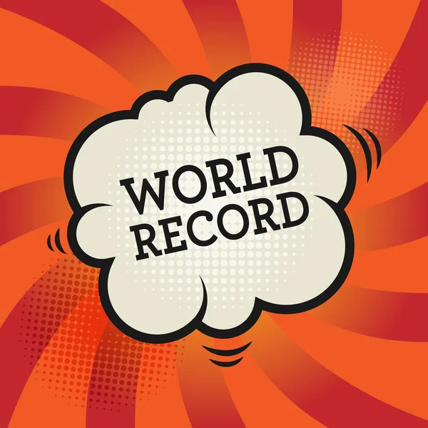 Explosión del cómic con texto World Record — Vector de stock