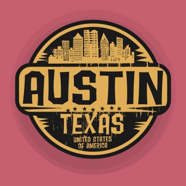 Damga veya etiket Austin, Teksas'ın adıyla