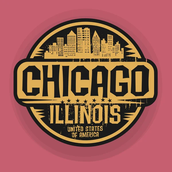 Stempel of label met de naam van Chicago (Illinois) — Stockvector