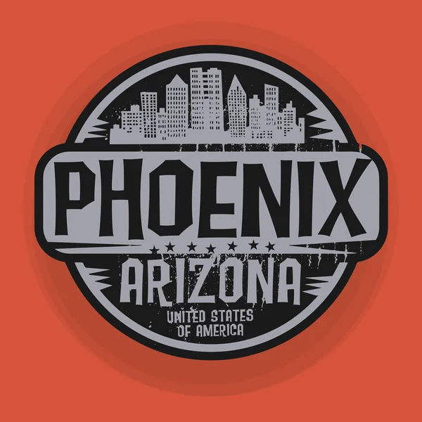 Timbre ou étiquette avec le nom de Phoenix, Arizona — Image vectorielle
