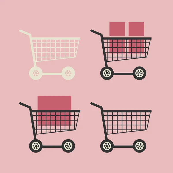 Shopping cart, vector illustration — Stock Vector