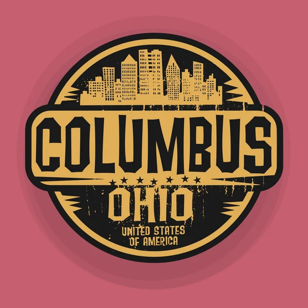 Pieczęć lub etykiety z nazwą z Columbus w stanie Ohio — Wektor stockowy
