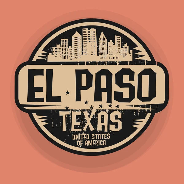 Damga veya El Paso, Teksas adını etiketi — Stok Vektör