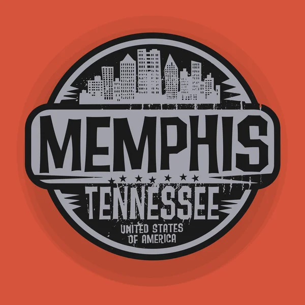 Stempel oder Etikett mit dem Namen des Memphis, Tennessee — Stockvektor