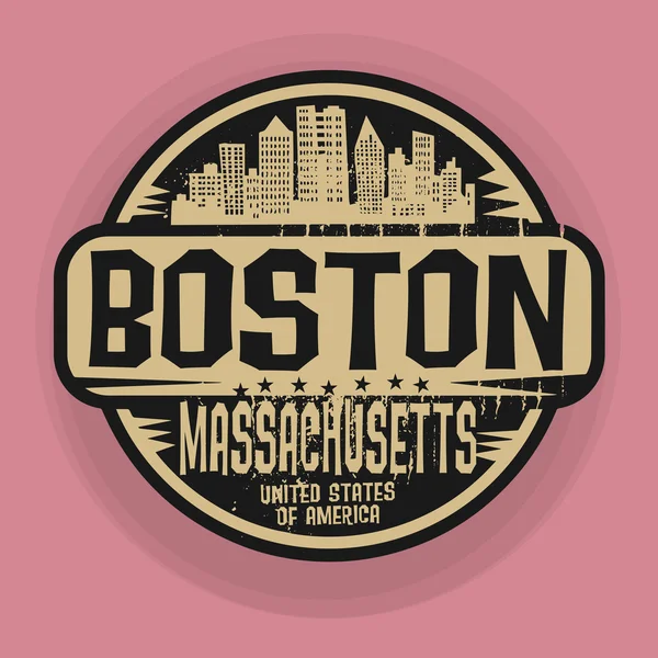 Штамп или этикетка с названием Бостон, Массачусетс — стоковый вектор