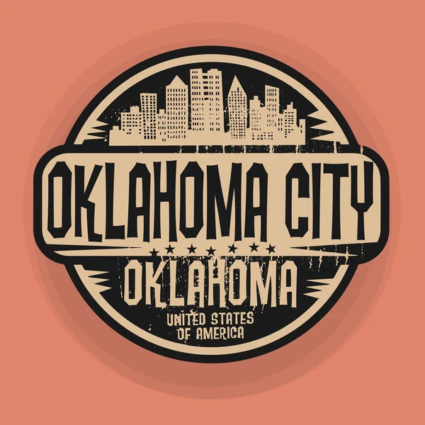 Sello o etiqueta con el nombre de Oklahoma City, Oklahoma — Vector de stock